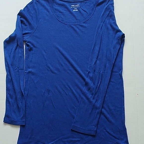 Daisy Fuentes Cobalt Blue Crew Neck Top Sz M - Picture 2 of 6